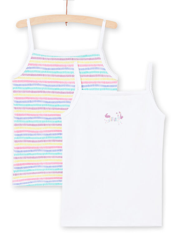 Set aus 2 sortierten weißen und mehrfarbigen Tanktops für Baby Mädchen MEFADELIC / 21WH11B1HLI000