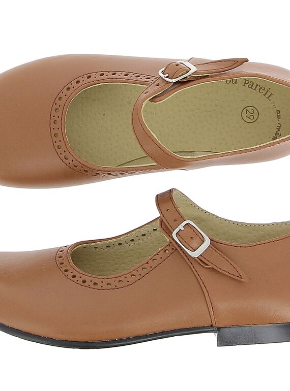 Girls' leather Mary-Janes DFBABSONIE / 18WK35T8D13804