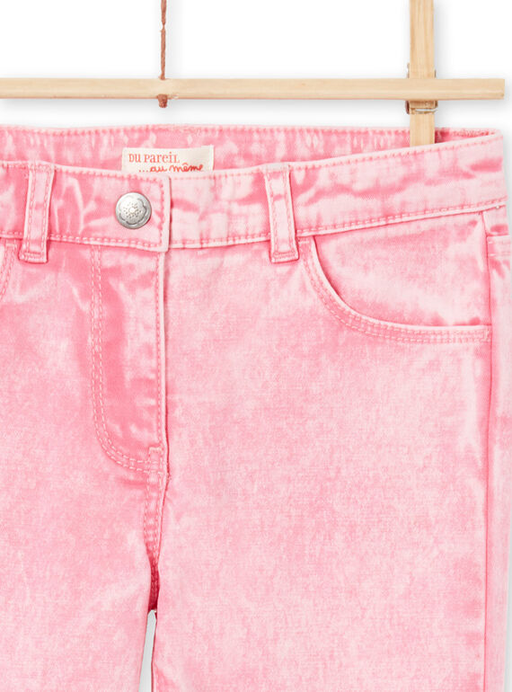 Pinke Mädchenjeans mit Acid-Wasch-Effekt MAKAJEAN / 21W901I1JEAD305