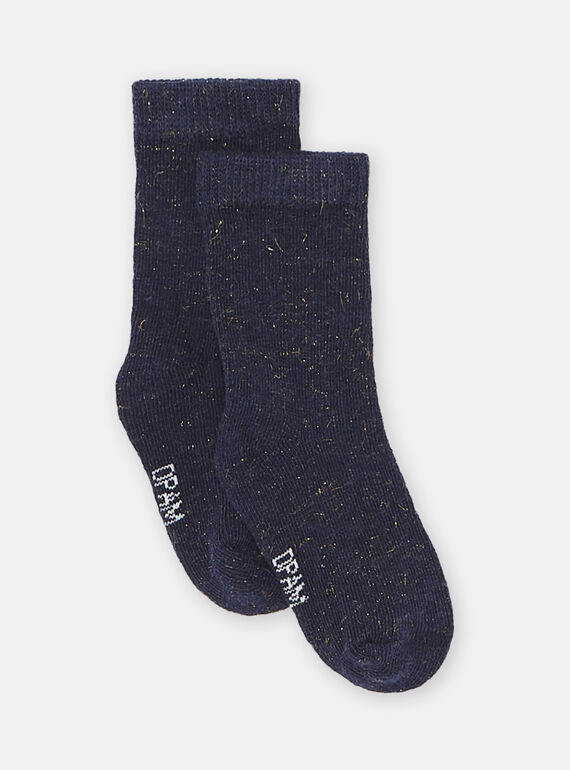Glitzersocken marineblau Baby-Mädchen SYIJOSOQLU2 / 23WI09B6SOQ070