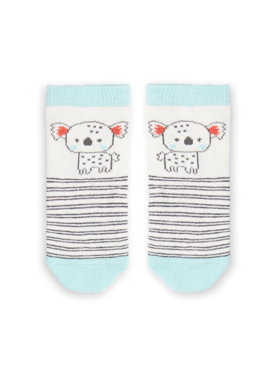 Baby Junge weiß und Himmel gestreiften Socken LYUPOECHO1 / 21SI10Y1SOQ001