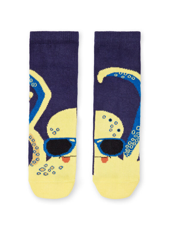 Blaue und gelbe Socken Kind Junge LYONAUCHO2 / 21SI02P2SOQ070