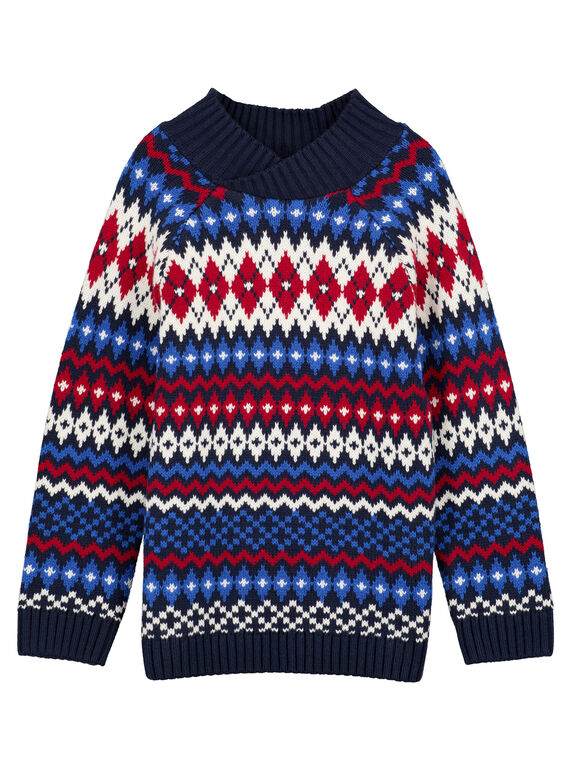 Jacquard-Pullover mit Schalkragen GOTRIPUL / 19W902J1PUL705