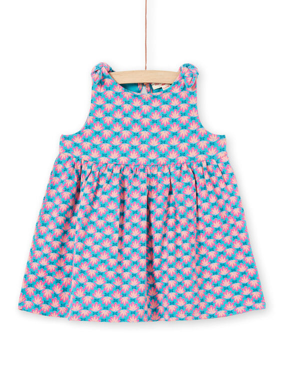 Baby Mädchen türkisfarbenes Kleid LIPLAROB3 / 21SG09T1ROBC216