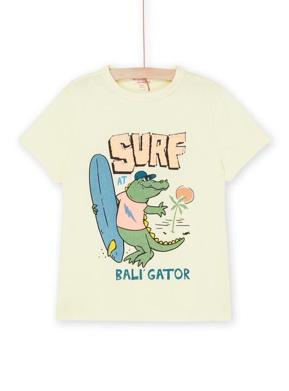 Gelbes T-Shirt mit Aligatormuster ROEXOTI1 / 23S902V3TMC103