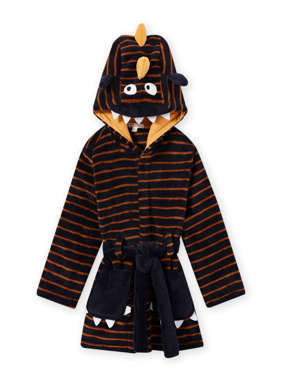 Nachtblau gestreifter Schlafanzug für Jungen mit Monstermotiv MEGOROBMON / 21WH1291RDC705