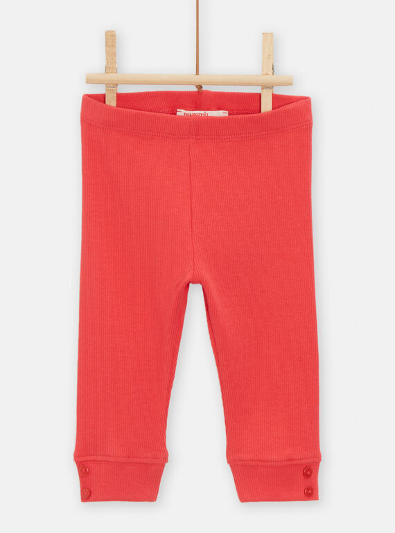 Rote gerippte Leggings für Baby-Mädchen TYICLULEG / 24SI09O1CALF505