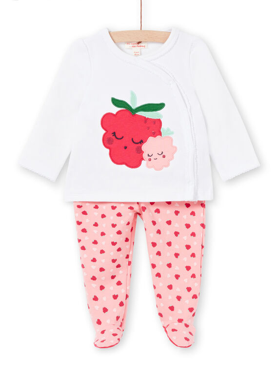 Baby-Pyjama für Mädchen aus Fleece mit Himbeermuster LEFIPYJFRA / 21SH1351PYJD308