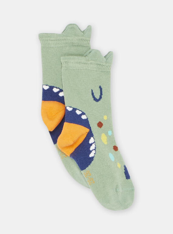Grüne Socken mit Dinosaurier-Muster, Baby, Jungen SYUVERCHO / 23WI10B6SOQG619