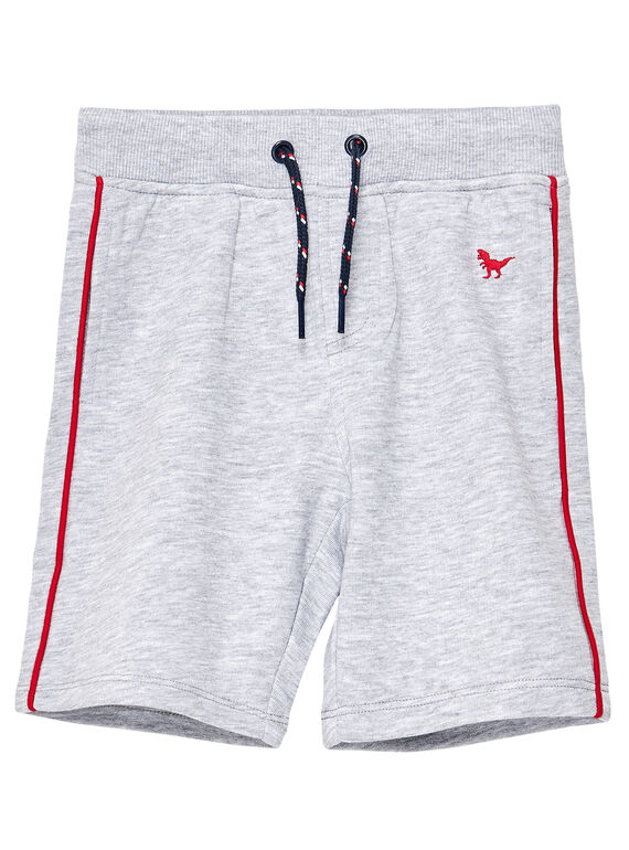 Grau chinierte Basic-Bermudas aus Molton für Jungen JOJOBER3 / 20S90253D25943