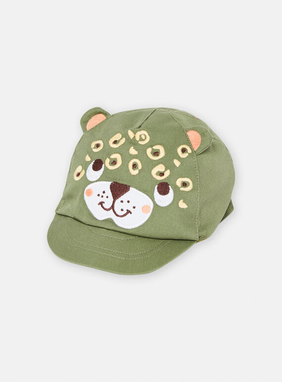 Grüne Mütze mit Teddybär-Animation für Baby-Jungen TYUJA1CASQ / 24SI10E3CHA604