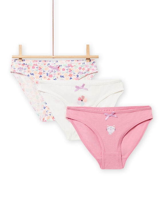 Set aus 3 sortierten geblümten Slips für Kind Mädchen NEFALOTCHA / 22SH11I4D5L001