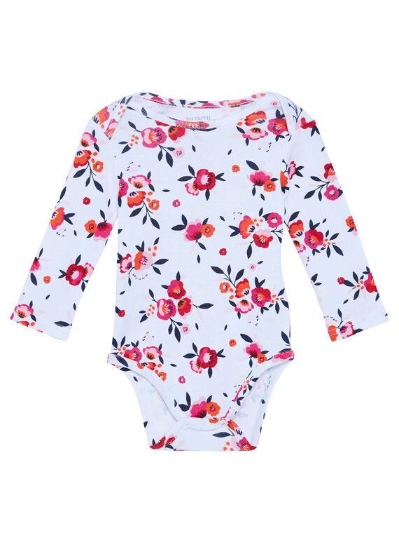 Langärmeliger Baby-Body für Mädchen, mit Blumendruck JEFIBODAOP / 20SH1331BDL000