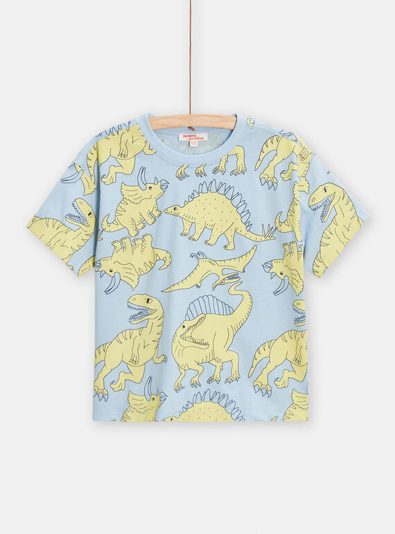 Blaues T-Shirt mit Dinosaurier-Druck für Jungen TOJOTIAOP2 / 24S902B2TMCC218