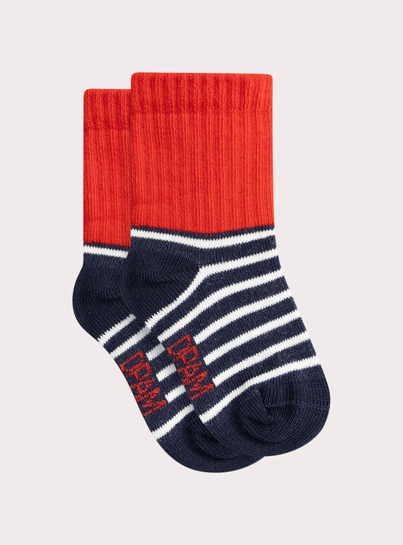 Marine und rot gestreifte Socken für Baby Junge  VYUJOCHOR1 / 24WI10G6SOQJ900