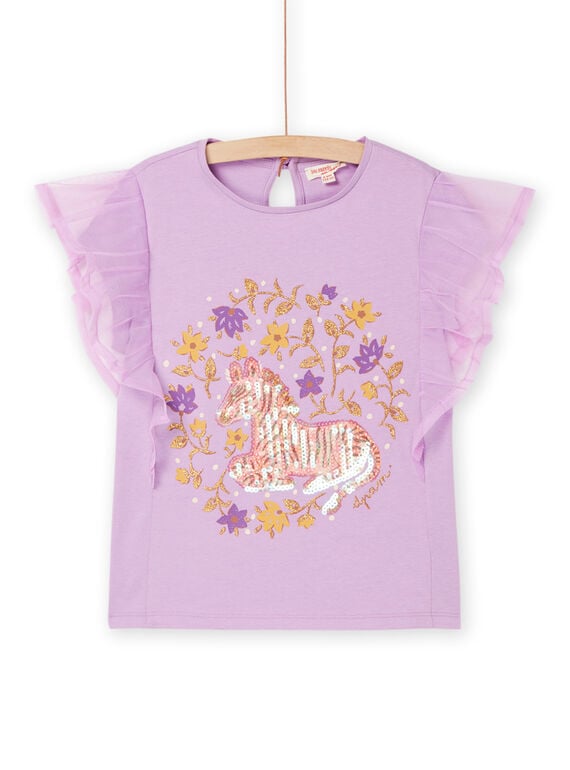 Lavendelfarbenes T-Shirt mit Zebramuster RASOTI / 23S90121TMC326