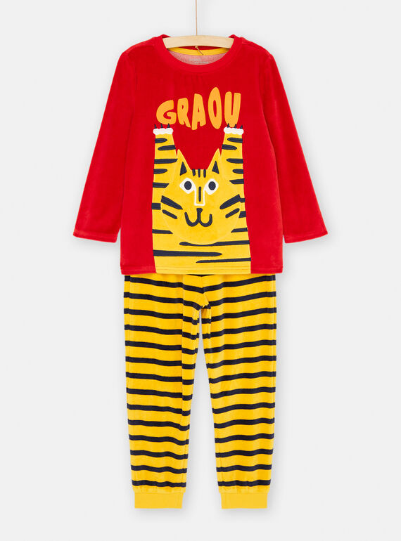 Gelb-rotes Pyjama-Set SEGOPYJRAY / 23WH1253PYJF526