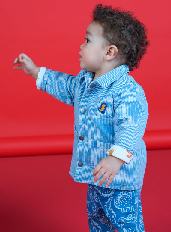 Baby Junge blau gestreifte Jeansjacke LUGROVEST / 21SG10R1VESP272