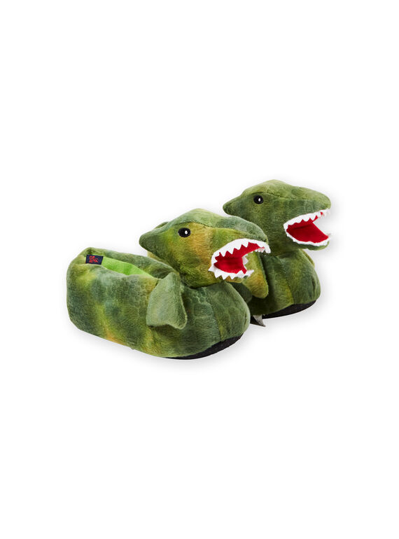 Hausschuhe 3D Dinosaurier grün Kind Junge KGBOOTSAUR / 20XK3681PTD600