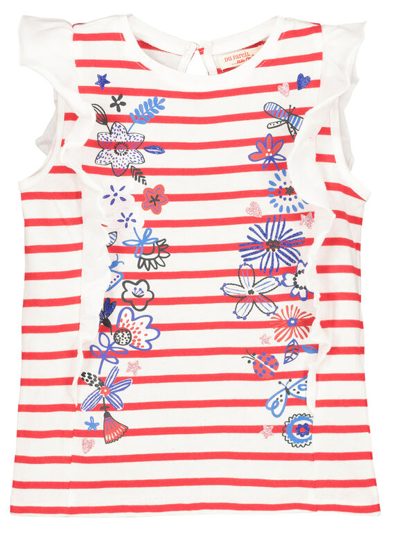 T-Shirt mit Rüschenärmeln für Mädchen FATOTI1 / 19S901L2TMC099