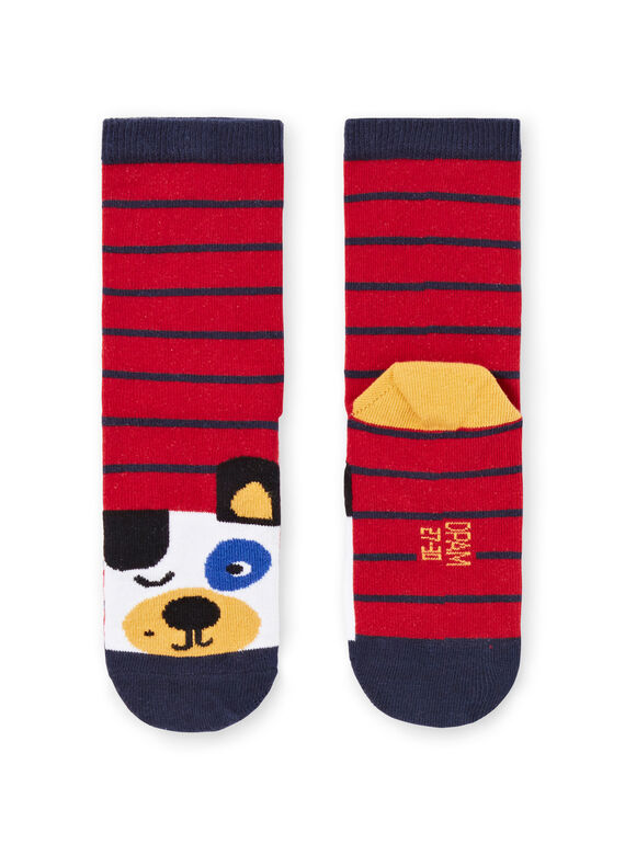 Gestreifte Socken für Baby-Jungen mit Hundedruck MYOMIXCHO / 21WI02J1SOQ505