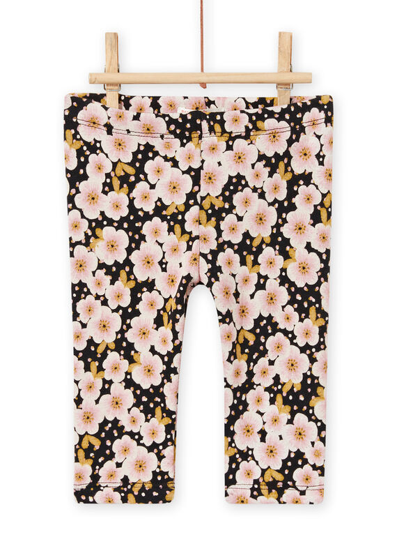 Baby Mädchen Graue geblümte Hose mit Innenfutter MIHIPAN2 / 21WG09U1PANJ905