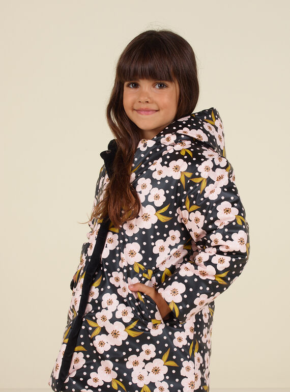 Wendbarer Samtparka mit Blumenmuster Kind Mädchen MAHIPARKA / 21W90165PARJ905