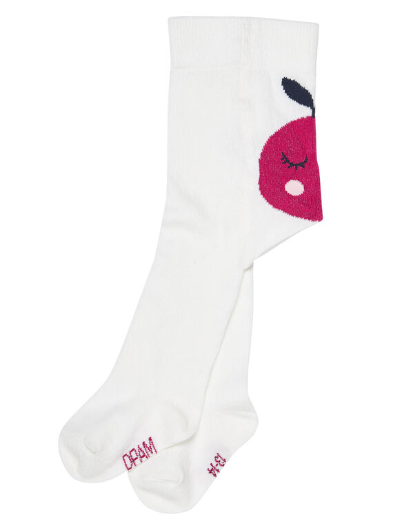 Weiße Babystrumpfhose für Mädchen mit Motif auf der Rückseite JYIVICOL2 / 20SI09D2COL001