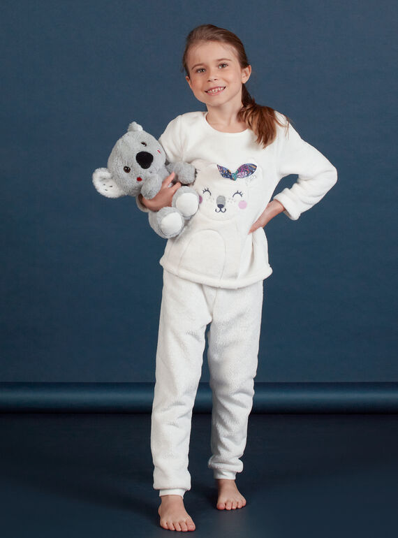 Weiches Boa-Pyjama-Set für Mädchen mit Koala-Print MEFAPYJKOA / 21WH1199PYJ001