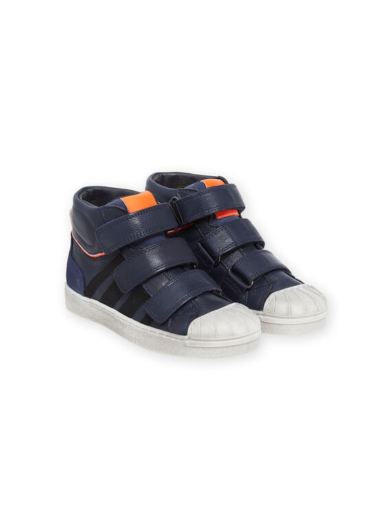 Sneaker aus marineblauem Leder POBASMAR / 22XK3672D3P070