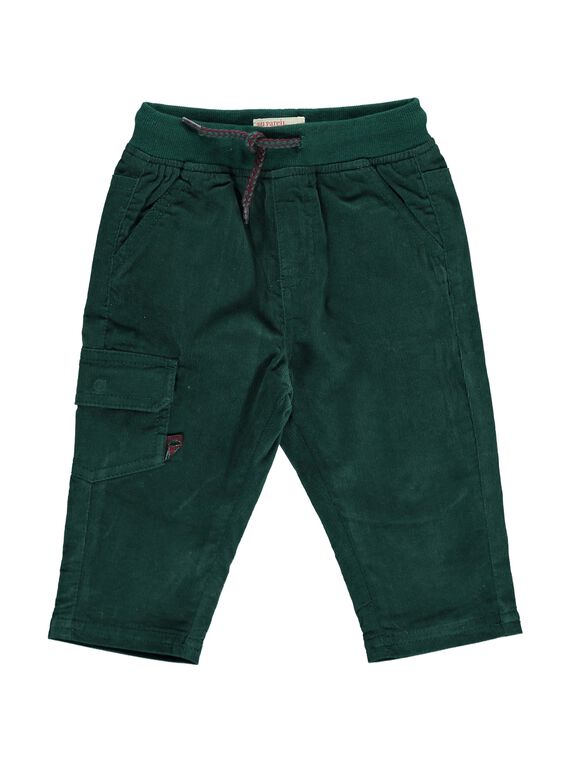 Baby boys' green velour trousers DUJOPAN7 / 18WG10J1PAN060