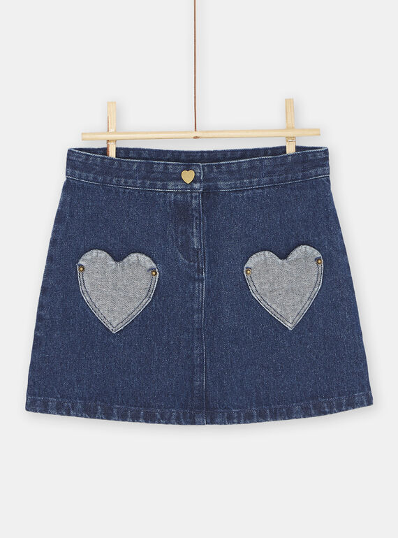 Blauer Jeansrock für Mädchen SAKYOJUP1 / 23W901I1JUPK005