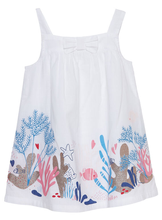 Weißes Babykleid für Mädchen JICEAROB2 / 20SG09N3ROB000