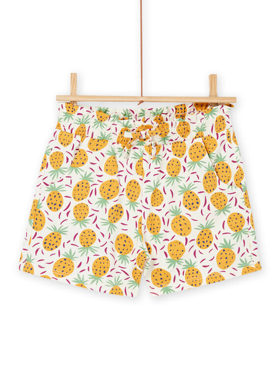 Gelbes und ecrufarbenes T-Shirt mit Ananas-Print RAJERSHORT3 / 23S901Z2SHO001