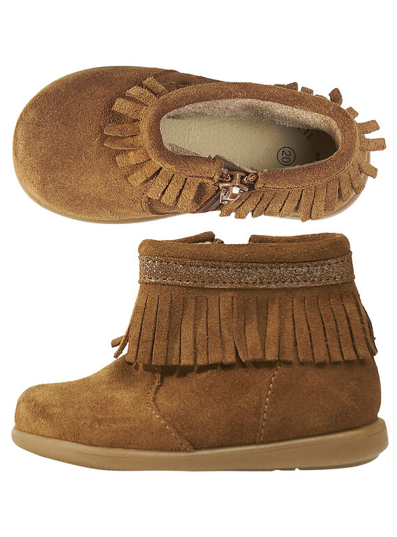 Camel Boots aus Lackleder mit Fransen für Babys Mädchen GBFBOOTINDC / 19WK37X2D0D804