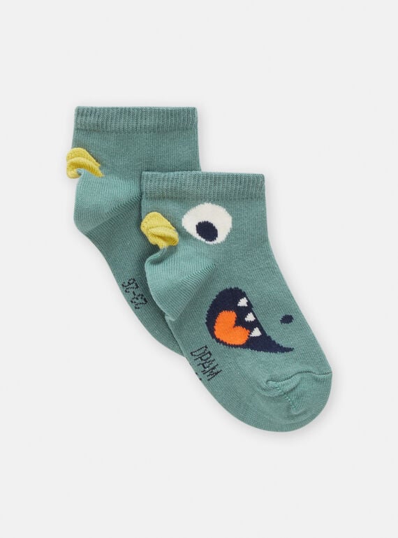 Lindgrüne Socken mit Dinosaurier-Motiv für Baby-Jungen TYUVERCHO / 24SI1083SOQG619