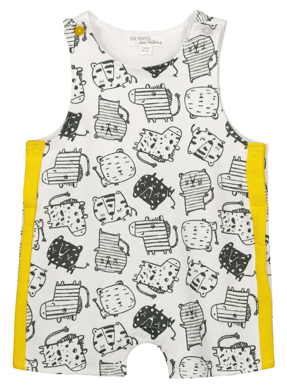 Kurze Unisex-Latzhose mit Print für Babys FOU2SAC / 19SF05J1SAC099