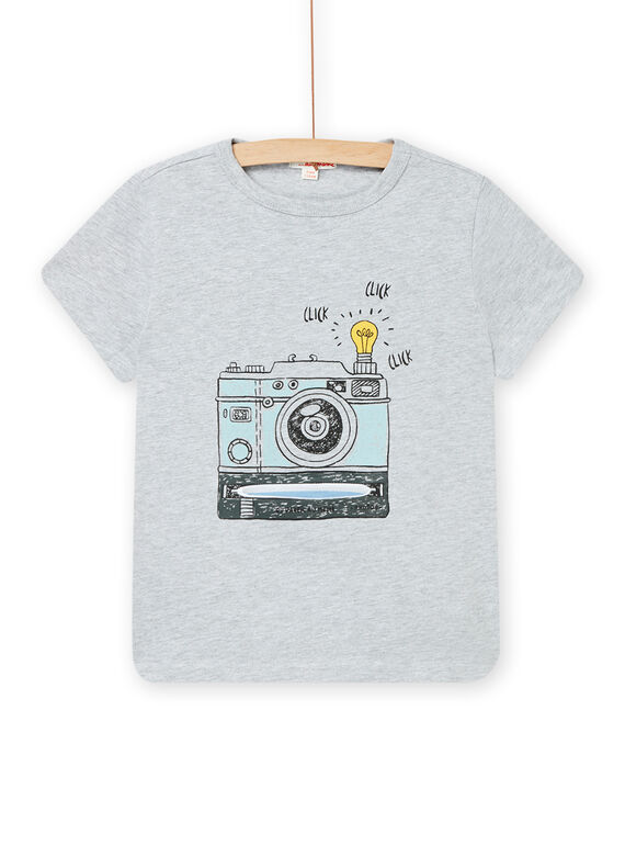Graues T-Shirt für Kind Junge mit Kameramotiv NOSANTI4 / 22S902S2TMCJ920