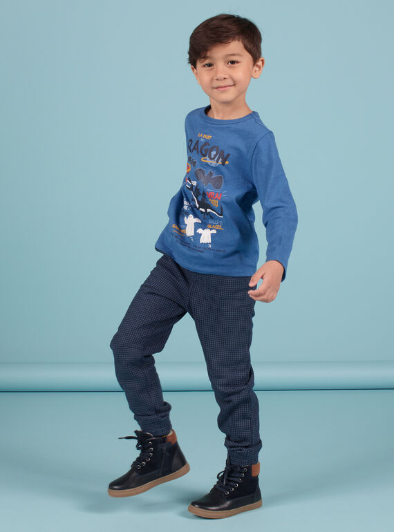 Mitternachtsblaue Jogginghose mit Sternendruck für Baby-Jungen MOPLAPAN2 / 21W902O2PAN705