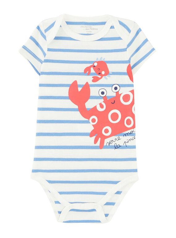Kurzärmeliger gestreifter Baby-Body für Jungen JEGABODCRA / 20SH14V1BDL001