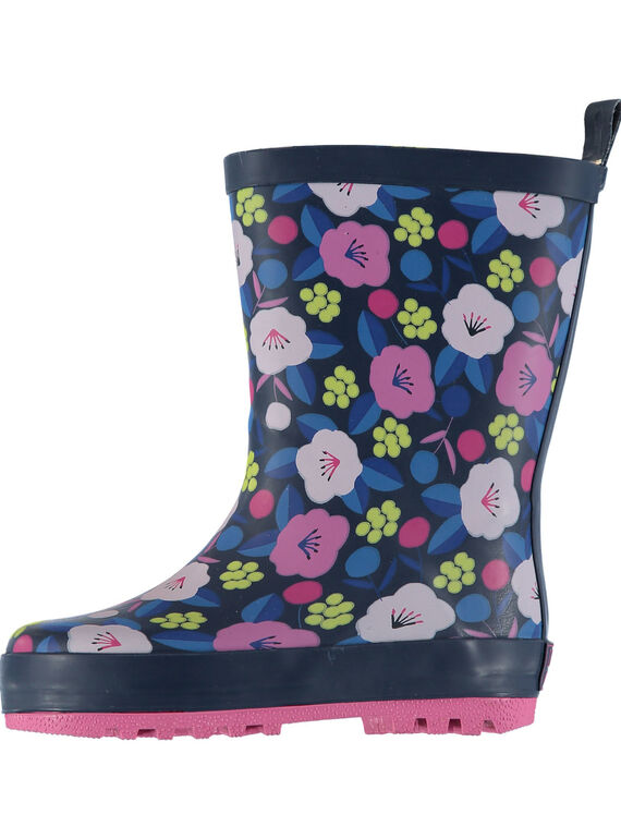 Mehrfarbige Regenstiefel mit Blumenmuster Baby Mädchen GBFBPBLE / 19WK37G1D0C070