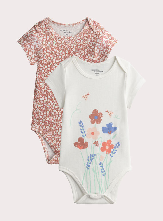 2er Set Body mit Blumendruck für Baby Mädchen  VEFIBODCOX / 24WH1385BDL309