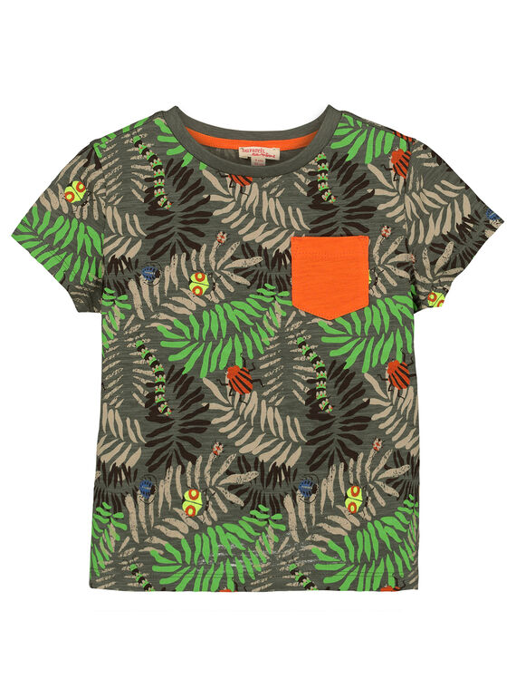 T-Shirt mit Tropenmotiv für Jungen FOYETI6 / 19S902M1TMC626