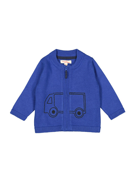Blaue Baby-Strickweste mit Reißverschluss für Jungen FUJOGIL3 / 19SG1033GIL703