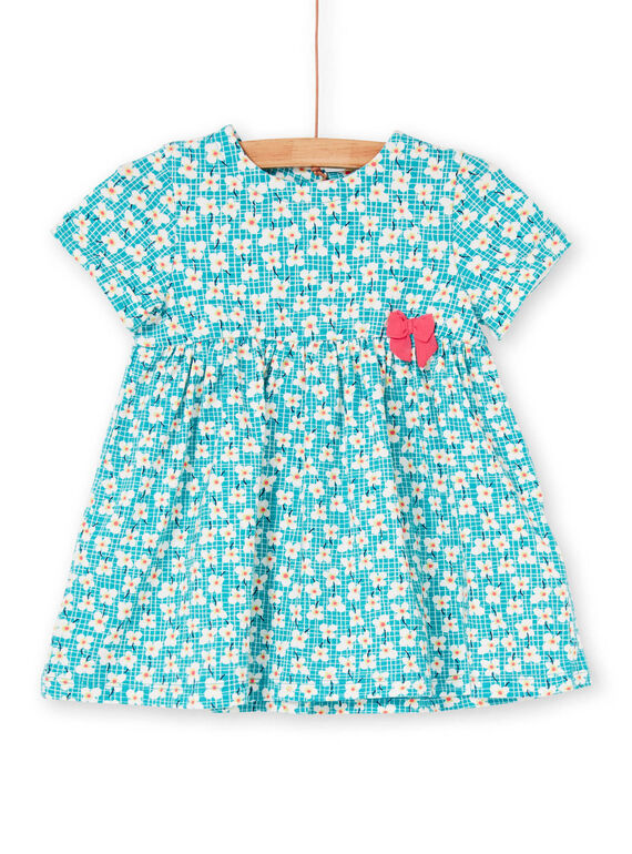 Baby Mädchen türkisfarbenes Kleid LIVERROB3 / 21SG09Q4ROBC216