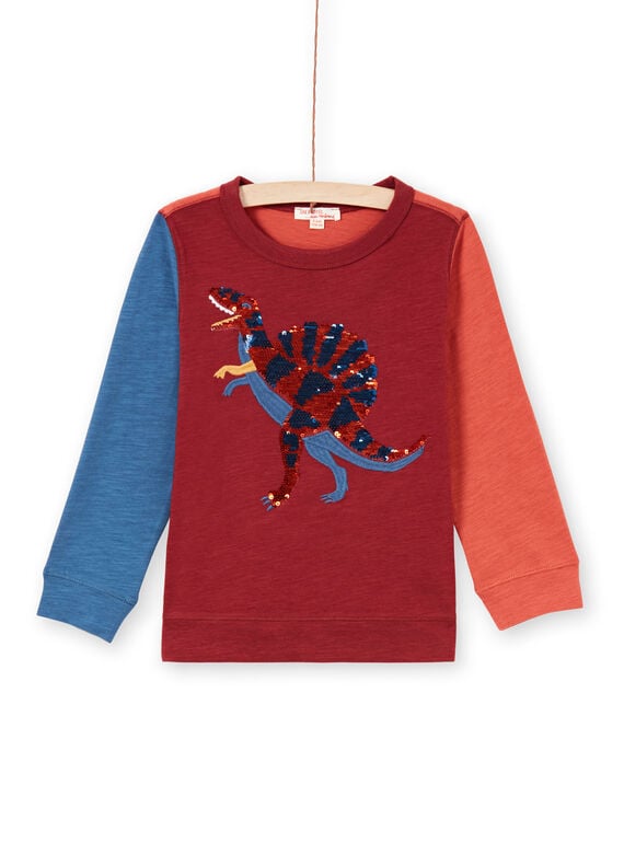 Jungen-T-Shirt in Rot und Marineblau MOPATEE3 / 21W902H1TML719