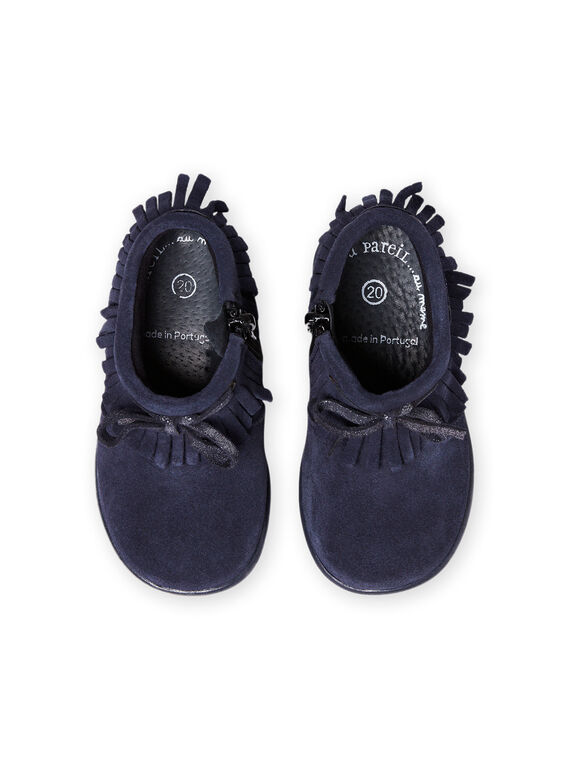Baby Mädchen marineblaue Stiefel mit Fransen MIBOOTINDI / 21XK3771D0D070