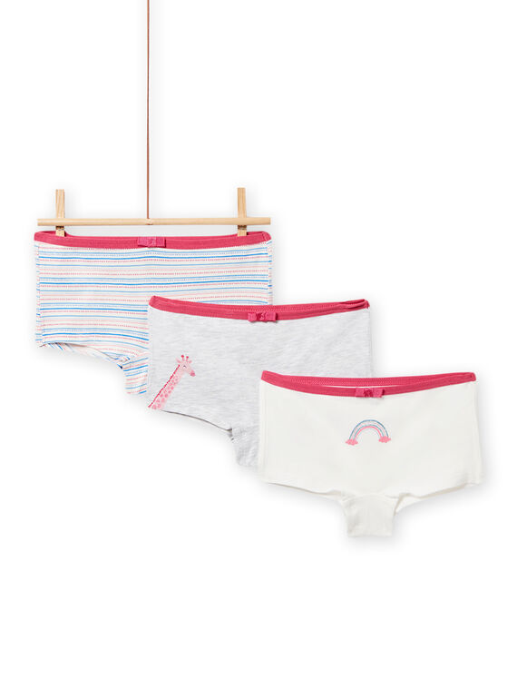 Set aus 3 verschiedenen, fantasievoll gemusterten Shortys für Kinder Mädchen NEFAHOTGIR / 22SH11I1SHYJ920