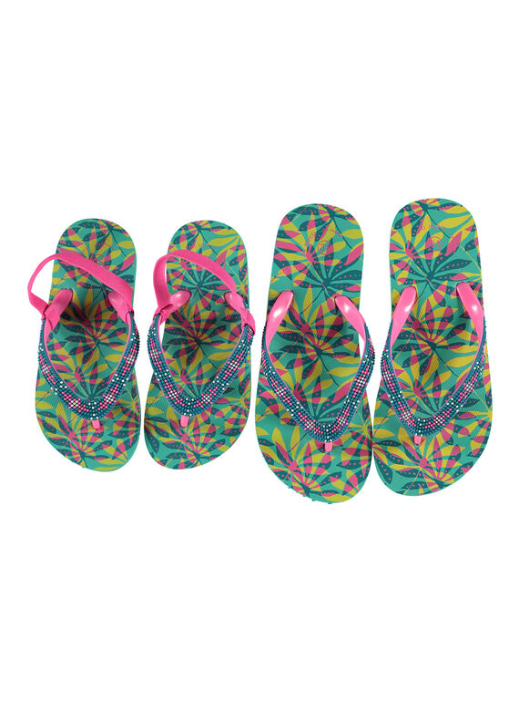 Flipflops mit Blätterdruck für Mädchen FFTONGFEU / 19SK35G1D01202