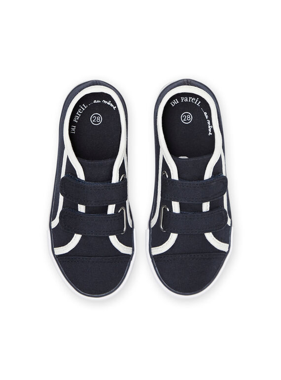 Marineblaue und weiße Turnschuhe für Kinder Junge NOTOILNAVY / 22KK3691D16070